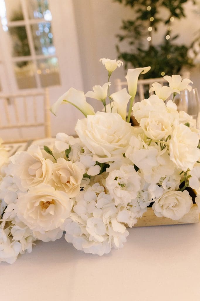 Wedding Table flowers for a November wedding at Goldney House Bristol